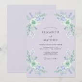 Invitation Mariage Fleur de Botanique Douce Lilas (Devant / Derrière)