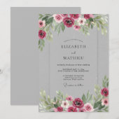 Invitation Mariage Fleur de Bourgogne (Devant / Derrière)