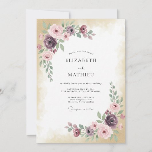 Invitation Mariage Fleur de Bourgogne (Devant)