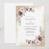 Invitation Mariage Fleur de Bourgogne (Devant / Derrière)