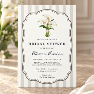 Invitation Mariage Fleur de Calla Blanche Bridal Shower