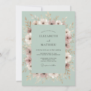 Invitation Mariage Fleur de Caresse de Mousse de Mer