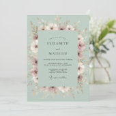 Invitation Mariage Fleur de Caresse de Mousse de Mer (Debout devant)