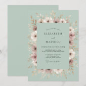 Invitation Mariage Fleur de Caresse de Mousse de Mer (Devant / Derrière)