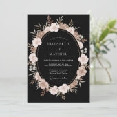 Invitation Mariage Fleur de Cerise Noire (Debout devant)