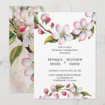Mariage Fleur de Cerisier Aquarelle Pommes