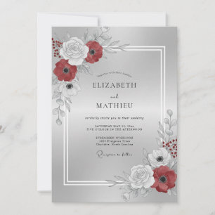 Invitation Mariage Fleur de Cerisier Argentée
