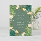 Invitation Mariage Fleur de Cerisier Crème de Mousse (Debout devant)