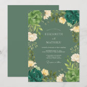 Invitation Mariage Fleur de Cerisier Crème de Mousse (Devant / Derrière)