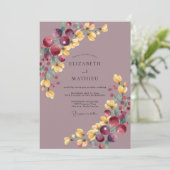 Invitation Mariage Fleur de Cerisier Mauve (Debout devant)