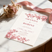 Invitation Mariage Fleur de Cerisier Rose