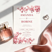 Invitation Mariage Fleur de Cerisier Rose