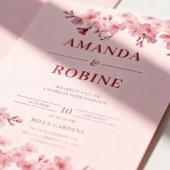 Invitation Mariage Fleur de Cerisier Rose