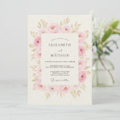 Invitation Mariage Fleur de Cerisier Rose (Debout devant)