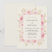 Invitation Mariage Fleur de Cerisier Rose (Devant / Derrière)