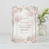 Invitation Mariage Fleur de Cerisier Rose (Debout devant)