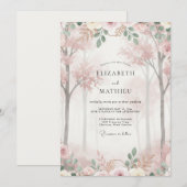 Invitation Mariage Fleur de Cerisier Rose (Devant / Derrière)