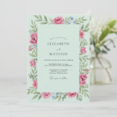 Invitation Mariage Fleur de Cerisier Rose Mousse de Mer (Debout devant)