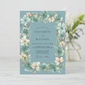 Invitation Mariage Fleur de Champ Crème Antique Ardoise (Debout devant)