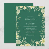 Invitation Mariage Fleur de Champ de Mousse Profonde (Devant / Derrière)