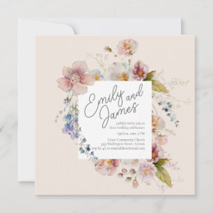Invitation Mariage Fleur de Champ Jardin Luxuriant
