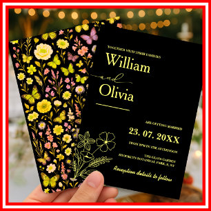 Invitation Mariage Fleur de Champ Jaune Beurre