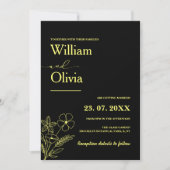 Invitation Mariage Fleur de Champ Jaune Beurre (Devant)