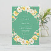 Invitation Mariage Fleur de Champ Jaune Mousse de Mer (Debout devant)