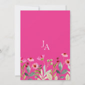 Invitation Mariage Fleur de Champ Rose Moderne (Dos)