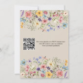 Invitation Mariage Fleur de Champ Rustique Simple Code QR Mod (Dos)