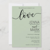 Invitation Mariage Fleur de Champ Script Vert Sauge  (Devant)