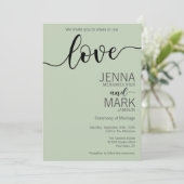 Invitation Mariage Fleur de Champ Script Vert Sauge  (Debout devant)