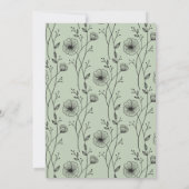 Invitation Mariage Fleur de Champ Script Vert Sauge  (Dos)
