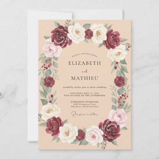 Invitation Mariage Fleur de Champagne de Bourgogne (Devant)