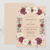 Invitation Mariage Fleur de Champagne de Bourgogne (Devant / Derrière)