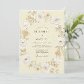 Invitation Mariage Fleur de Champagne Dorée (Debout devant)