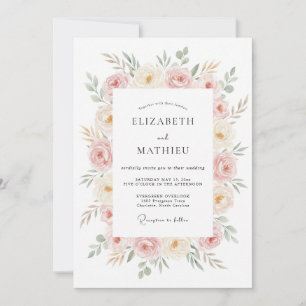 Invitation Mariage Fleur de Champagne Rose