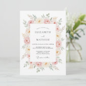 Invitation Mariage Fleur de Champagne Rose (Debout devant)