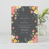 Invitation Mariage Fleur de Charbon de Corail (Debout devant)