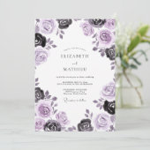 Invitation Mariage Fleur de Charbon de Mauve (Debout devant)