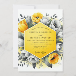 Invitation Mariage Fleur de Charbon de Tagète