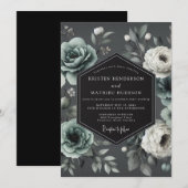 Invitation Mariage Fleur de Charbon d'Hellebore (Devant / Derrière)