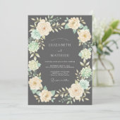 Invitation Mariage Fleur de Charbon d'Ivoire (Debout devant)