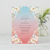 Invitation Mariage Fleur de Ciel Bleu (Debout devant)