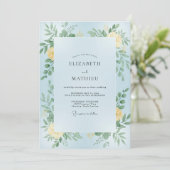 Invitation Mariage Fleur de Ciel Citron (Debout devant)