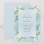 Invitation Mariage Fleur de Ciel Citron (Devant / Derrière)