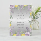 Invitation Mariage Fleur de Citron Améthyste (Debout devant)
