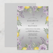 Invitation Mariage Fleur de Citron Améthyste (Devant / Derrière)