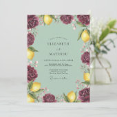 Invitation Mariage Fleur de Citron Bourgogne (Debout devant)