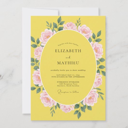 Invitation Mariage Fleur de Citron Ensoleillé (Devant)
